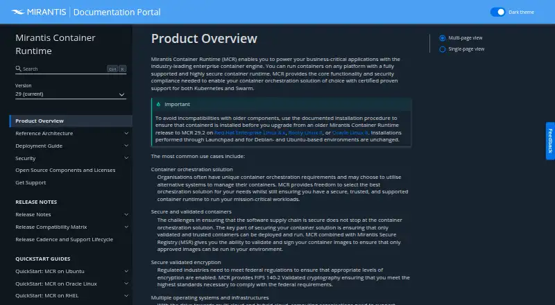 Mirantis Container Runtime's own site