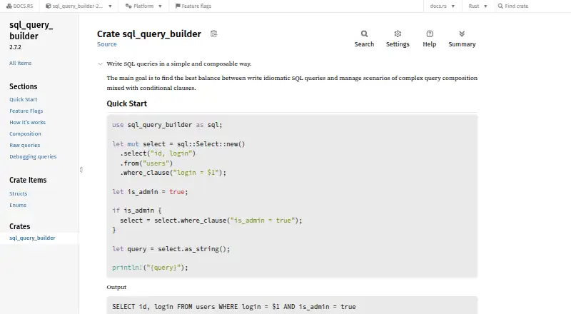 sql_query_builder's own site