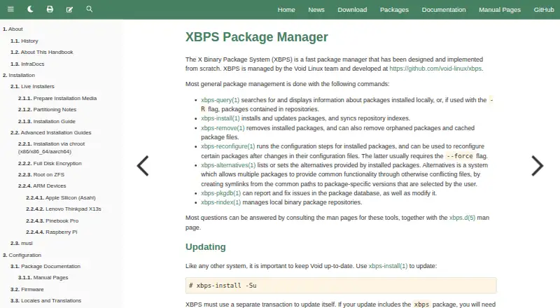 XBPS's own site