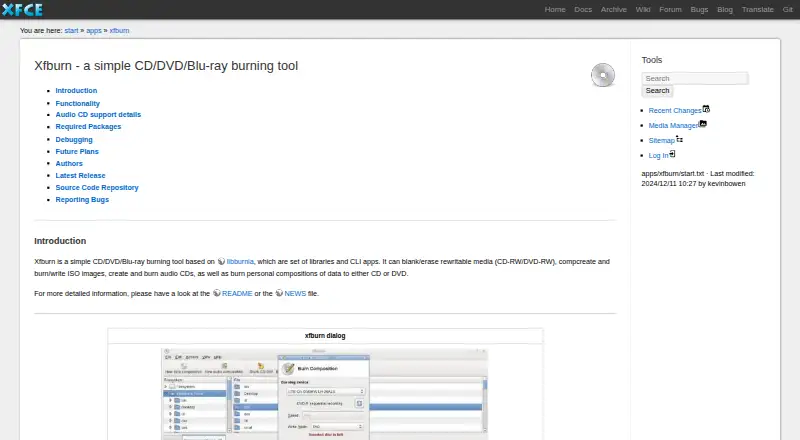 Xfburn's own site