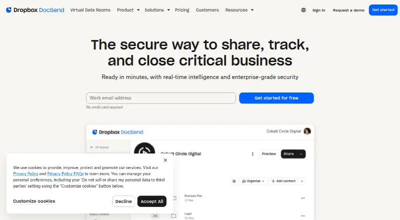 DocSend's own site