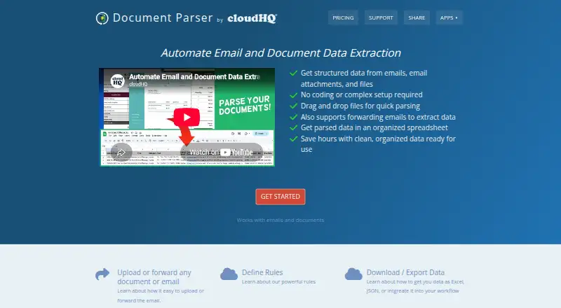 Document Parser's own site