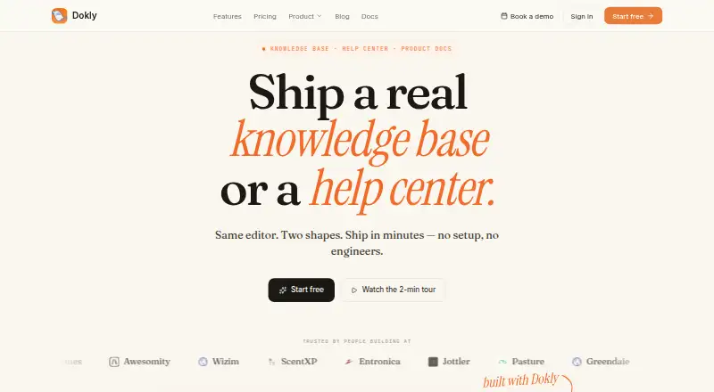 Dokly's own site