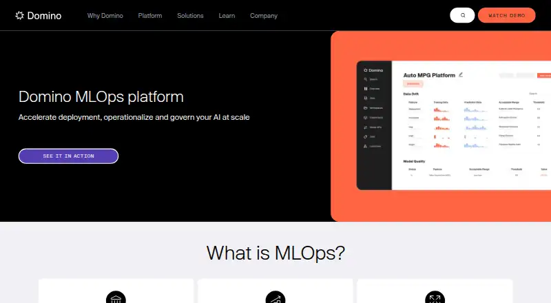 Domino Enterprise AI Platform's own site