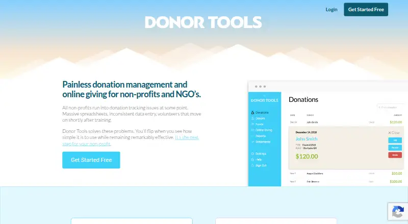 Donor Tools's own site
