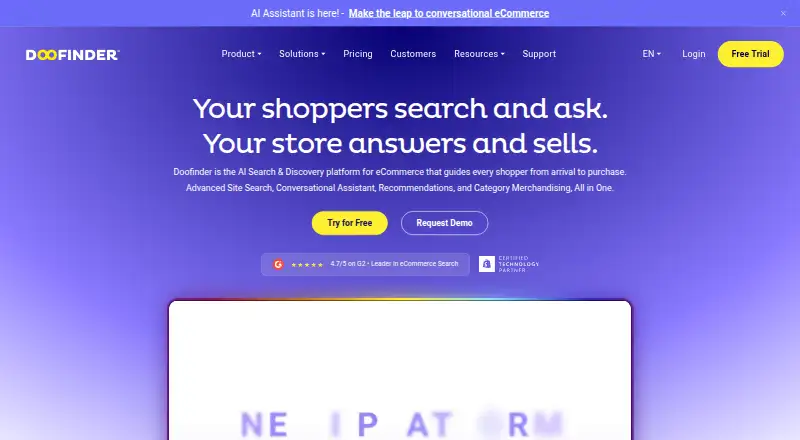 Doofinder's own site