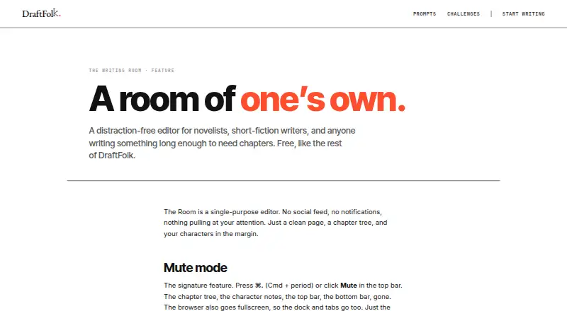 DraftFolk Writing Room's own site