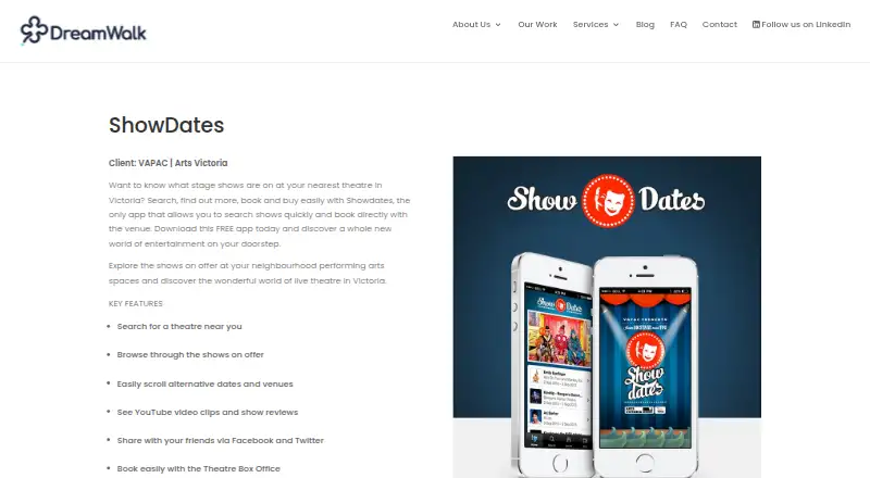 Showdates's own site