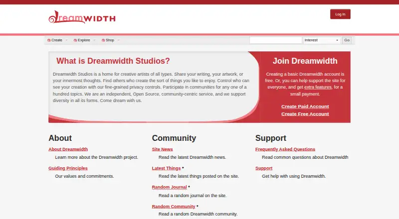 Dreamwidth's own site