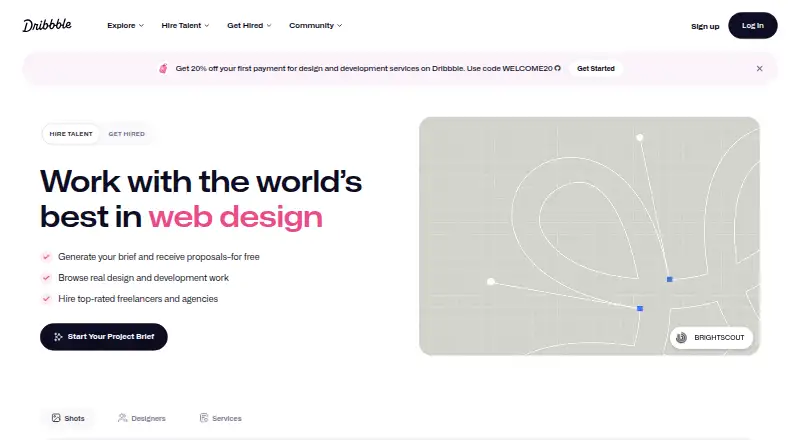 Dribbble's own site