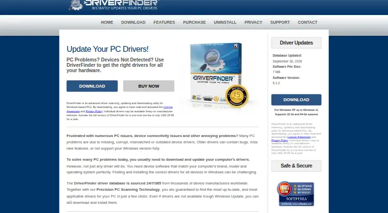 DriverFinder's own site