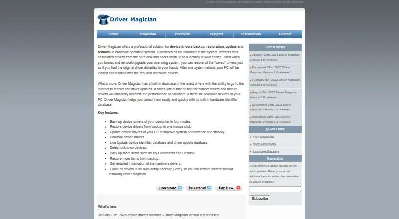 Driver Magician's own site