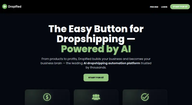 Dropified's own site