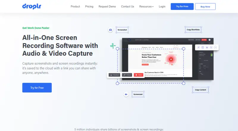 Droplr's own site