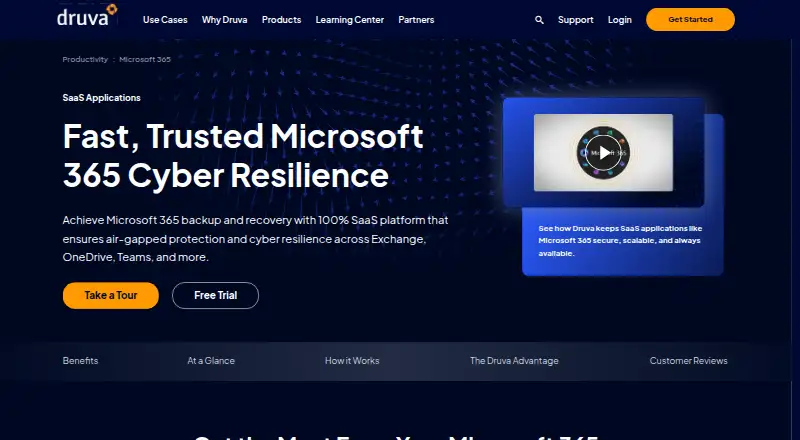Druva Microsoft 365 Backup's own site