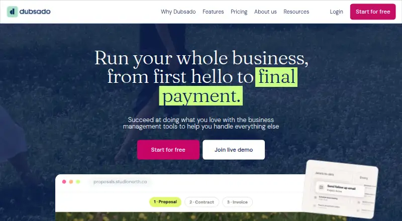 Dubsado's own site