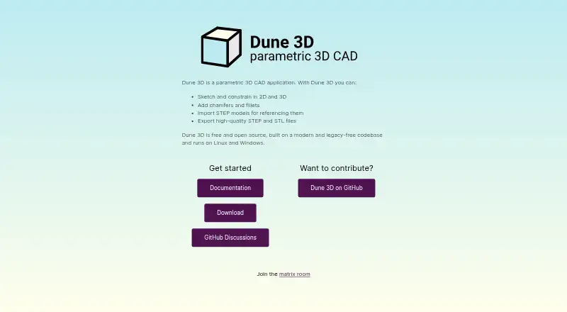 Dune 3D's own site