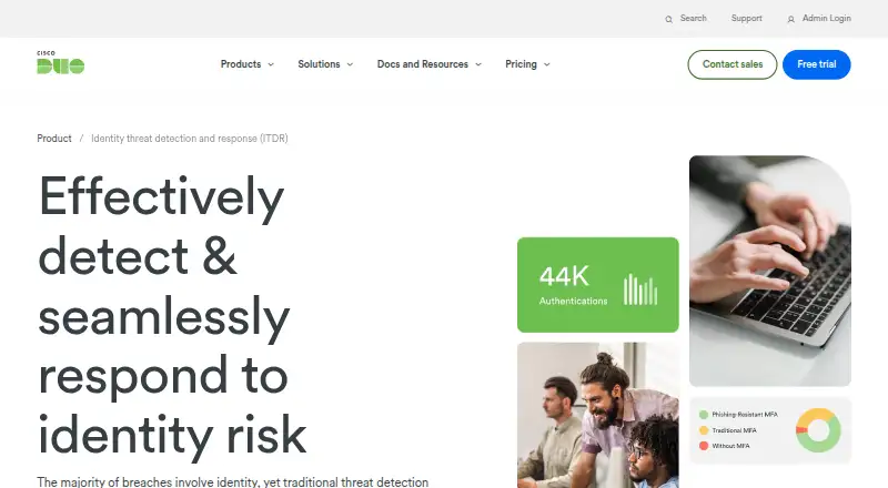 Cisco Duo Identity Threat Detection and Response's own site