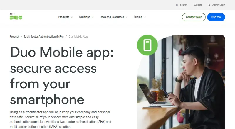 The Duo Mobile homepage