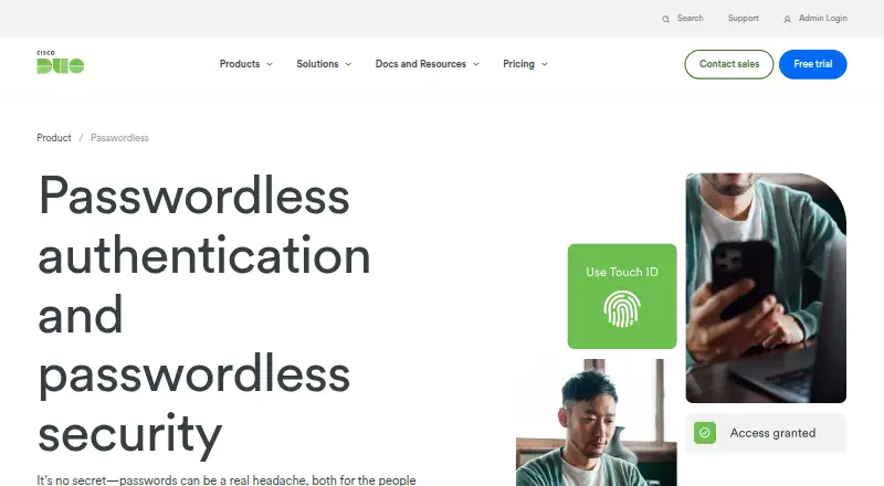 Cisco Duo Passwordless's own site