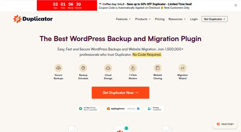 Duplicator Pro's own site