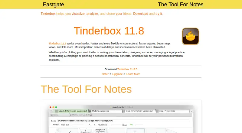 Tinderbox's own site