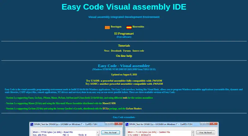 Easy Code's own site