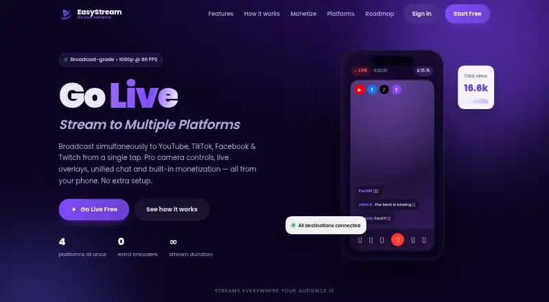 EasyStream's own site