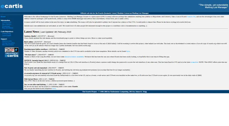 Ecartis's own site