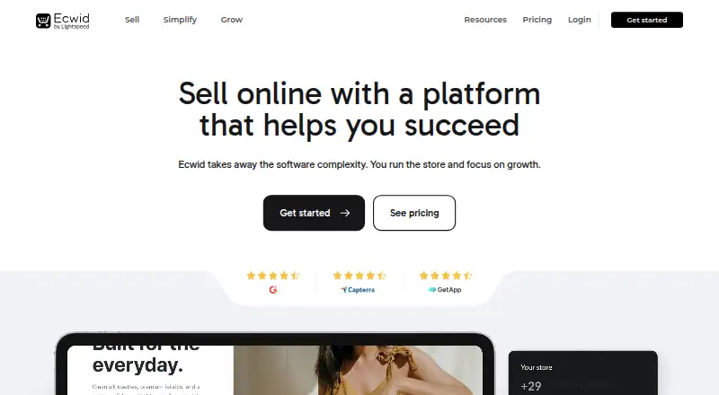 Ecwid's own site