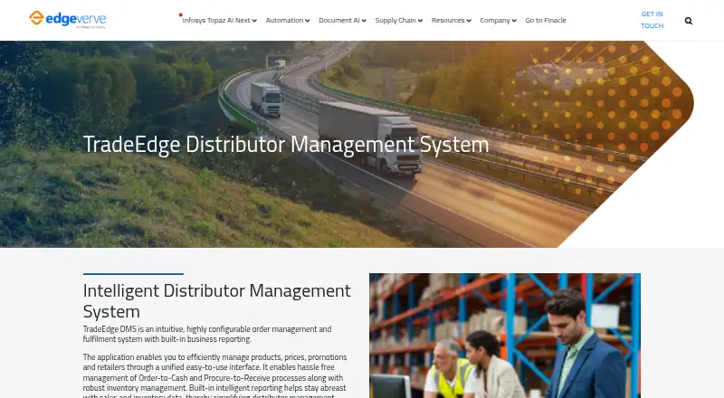 TradeEdge Distributor Management System's own site