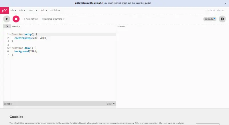 p5.js Web Editor's own site