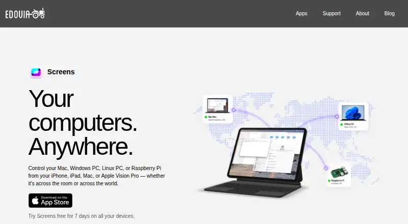 Screens's own site