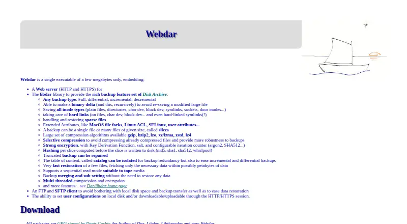 Webdar's own site