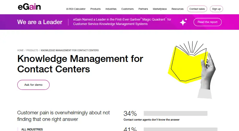 eGain Knowledge Hub's own site