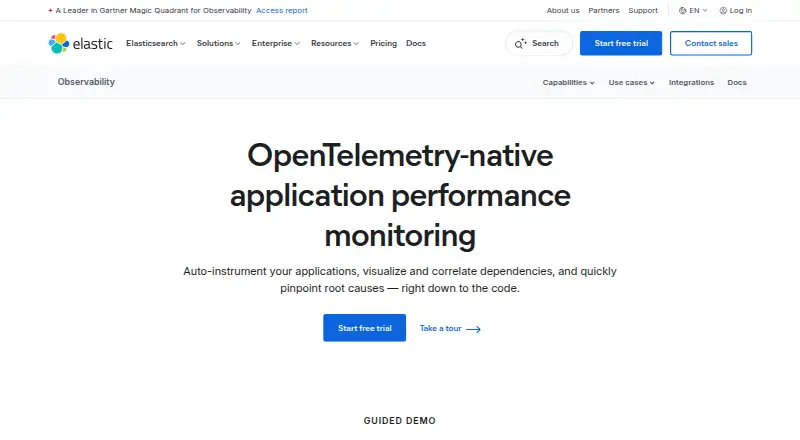Elastic APM's own site