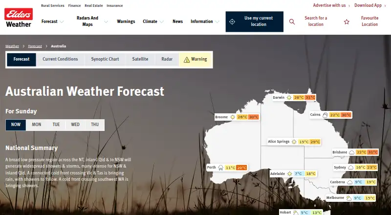 Elders Weather's own site