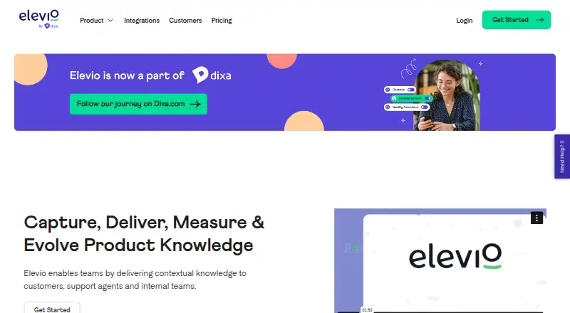 Elevio's own site