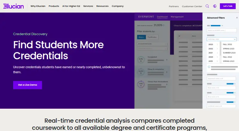 Ellucian Credential Discovery's own site