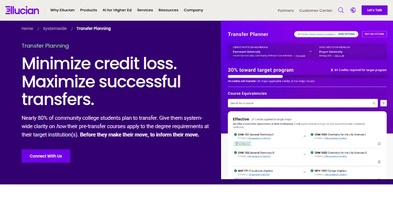 Ellucian Transfer Planning's own site