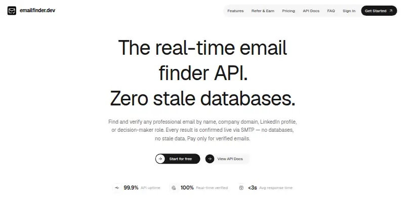 emailfinder.dev's own site