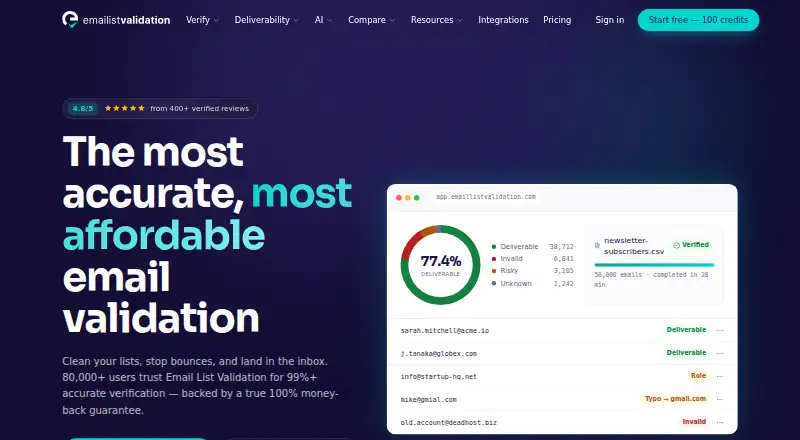 Email List Validation's own site
