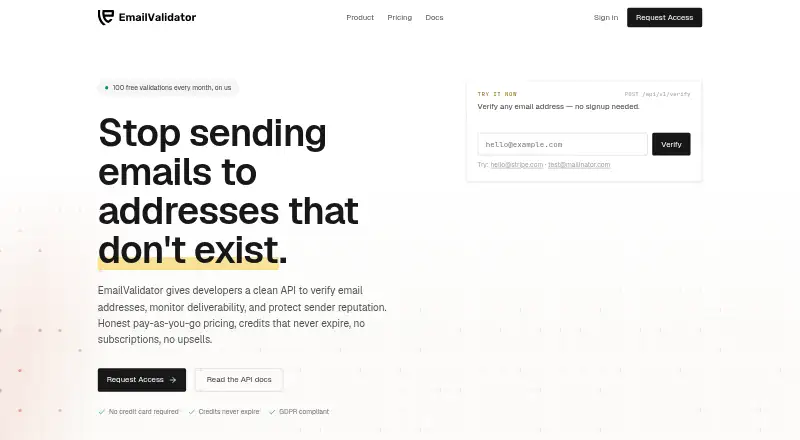 EmailValidator's own site