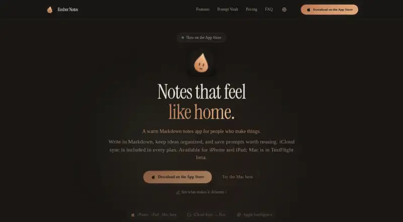 Ember Notes's own site
