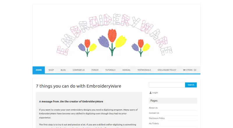 EmbroideryWare's own site
