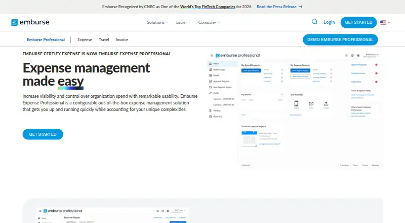 Emburse Professional's own site