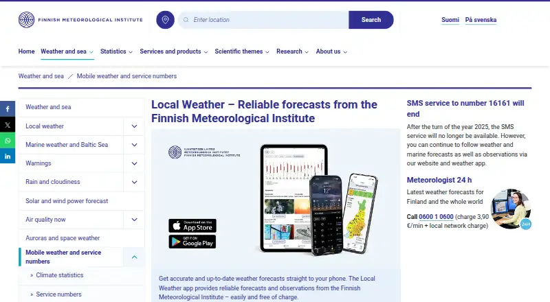 FMI Weather's own site