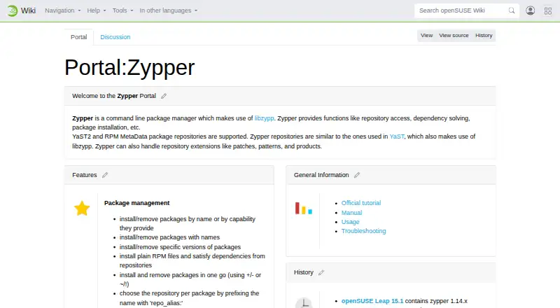 Zypper's own site