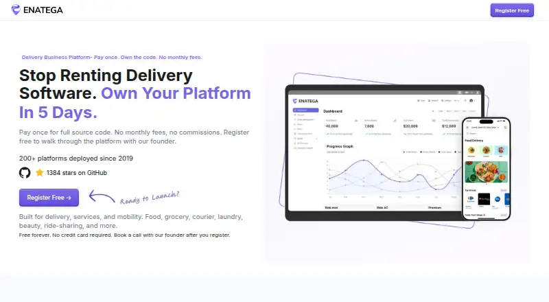Enatega's own site