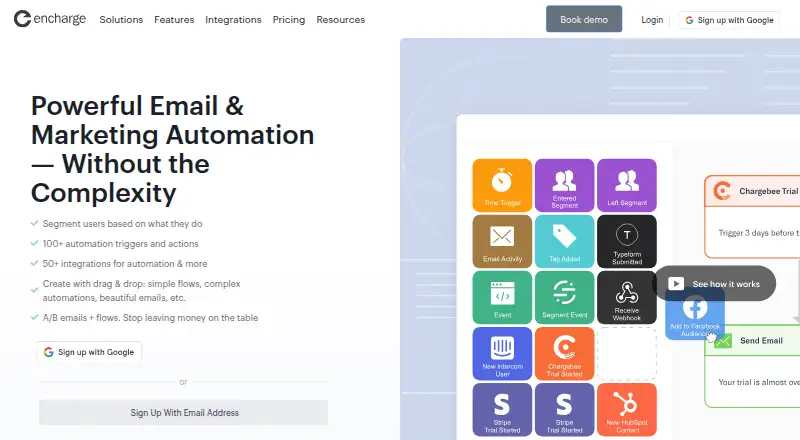 Encharge's own site